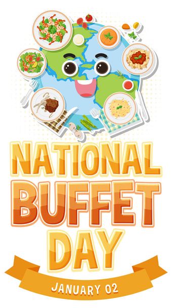 Ilustración del Día Nacional del Buffet - Vector, Imagen