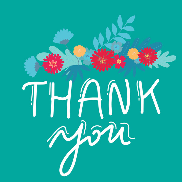 Thank you text on white background. Calligraphy lettering Vector illustration EPS10 - Wektor, obraz