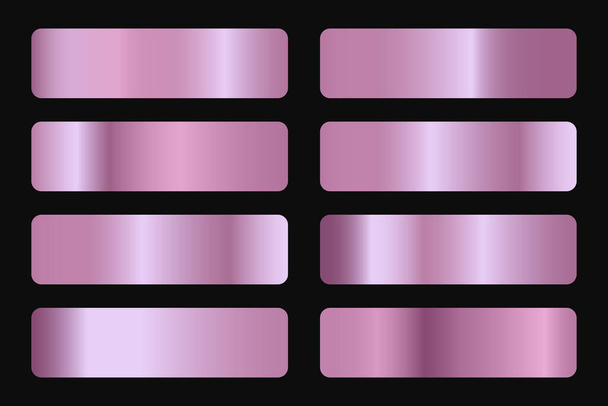 Set vettoriale di colorati gradienti in metallo oro rosa. - Vettoriali, immagini