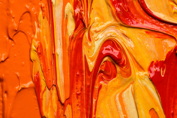 Beautiful strokes of colorful oil paints as background, closeup - Foto, afbeelding