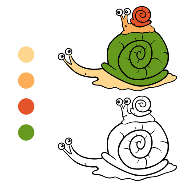 Kolorowanka (ślimaki) - Wektor, obraz