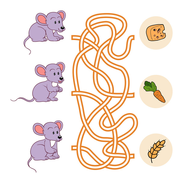 Selvaggina da labirinto (topi e cibo
) - Vettoriali, immagini
