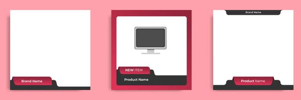 Geometrische quadratische Social-Media-Banner-Layout, Produkt-Hintergrund-Anzeige für E-Commerce-Verkauf Anzeigen App-Vorlage. Vektordesign - Vektor, Bild