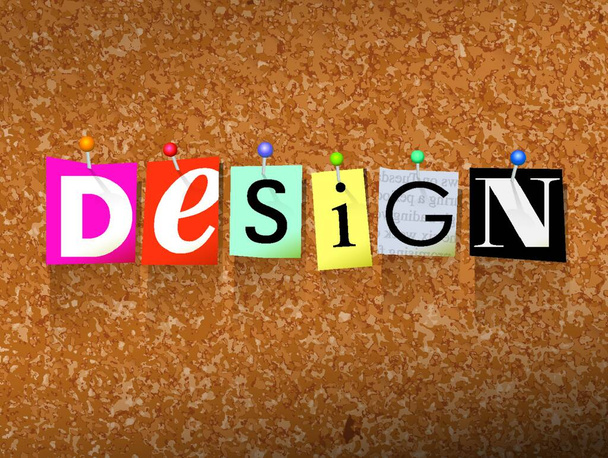 Design Pinned Paper Concept Illustration - Vector, Image