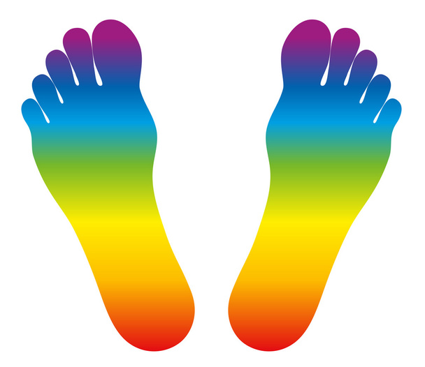 Füße regenbogenfarben - Vektor, Bild