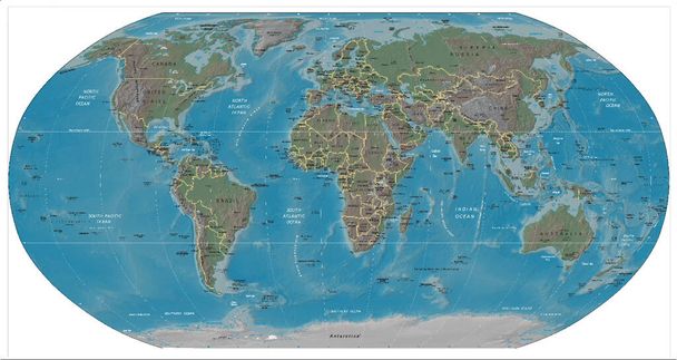 illustrazione della mappa dettagliata del mondo - Vettoriali, immagini
