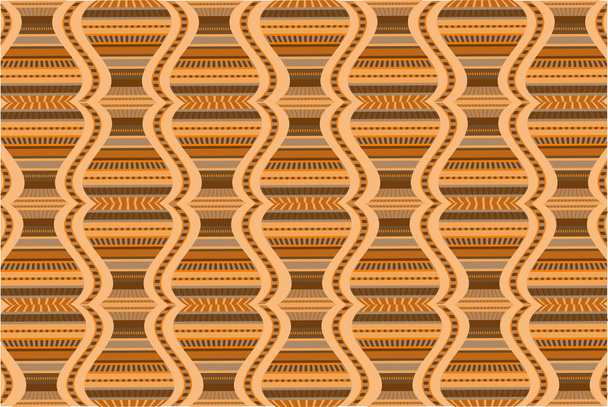 Ethnic pattern with waves  like vases - Vector, Image