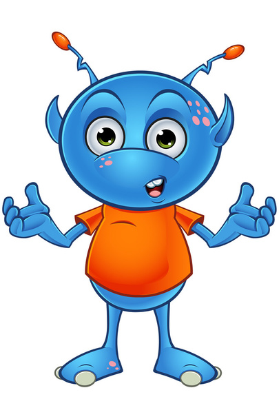 Голубой инопланетный персонаж
 - Вектор,изображение