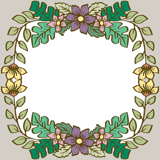 Doodle hand drawing floral frame decoration. - Vector, Image