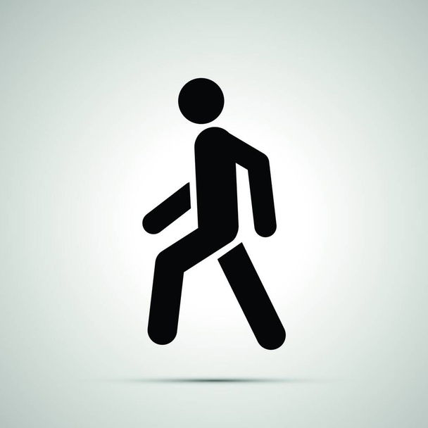 Walking man simple black icon - Vektor, kép