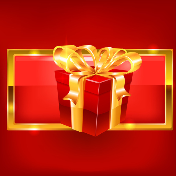 Red and white gift. - Vector, Image
