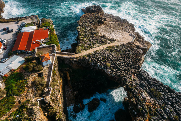 Aerial drone view of Boca do Inferno in Cascais, Portugal - Photo, Image