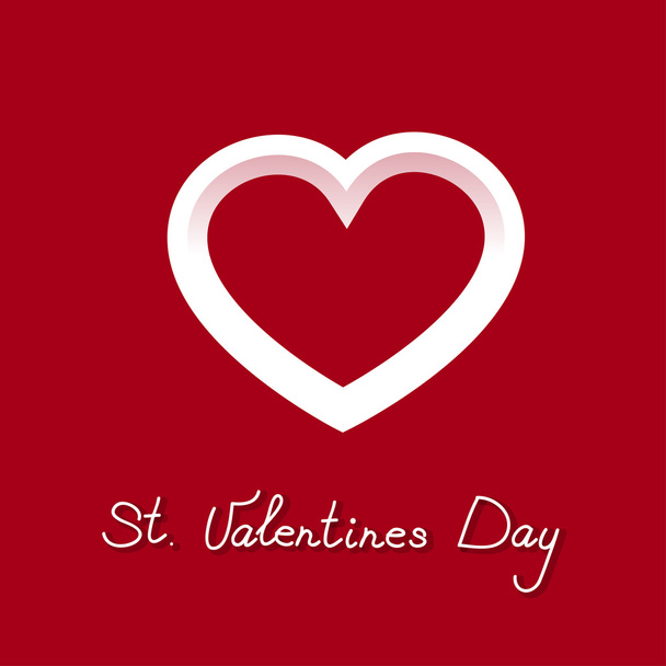 pretty icon white heart for valentines day - ベクター画像
