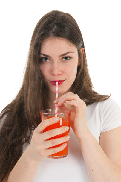 Girl drinking lemonade - 写真・画像