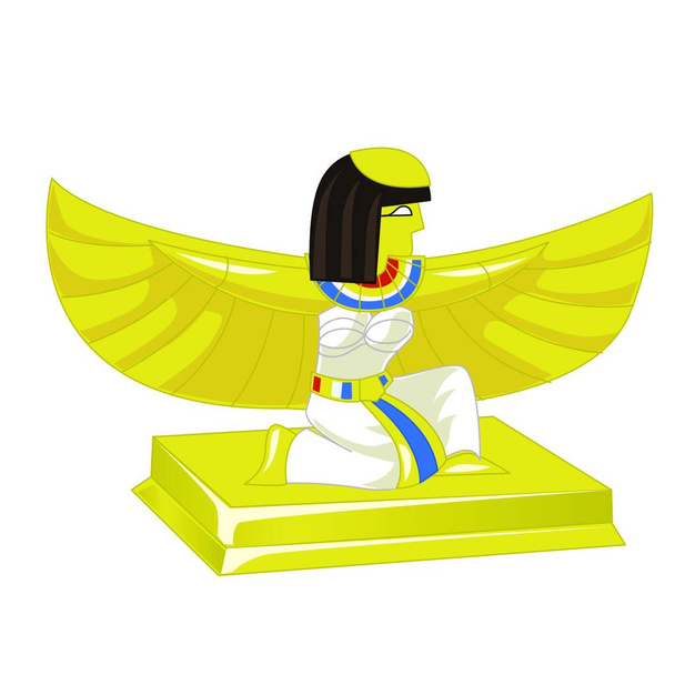 "Faraone egiziano statuetta d'oro isolato su sfondo bianco. Illustrazione vettoriale." - Vettoriali, immagini