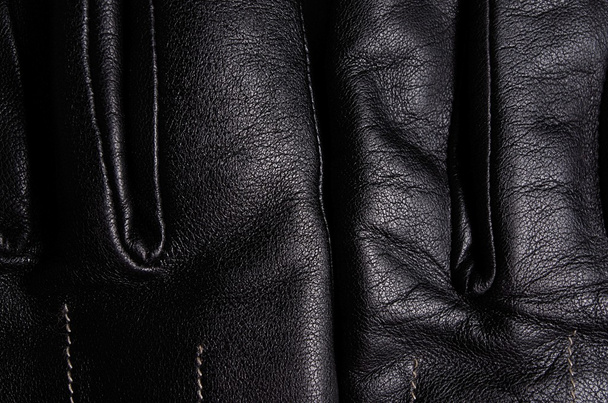Černé kožené rukavice podrobně Ii - Fotografie, Obrázek