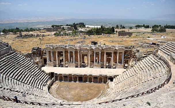 Amphitheater in the ancient city of Hierapolis, Turkey. - Zdjęcie, obraz