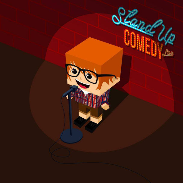 "stand up comedy comic guy on stage" - Vektor, Bild