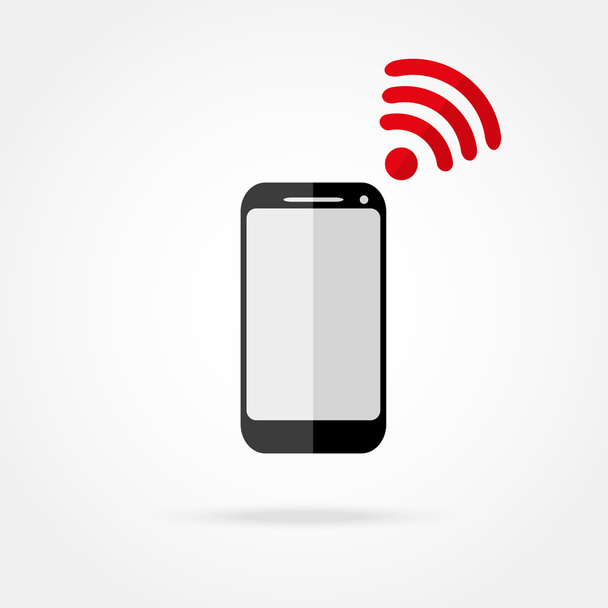 teléfono móvil con icono Wi fi
 - Vector, imagen