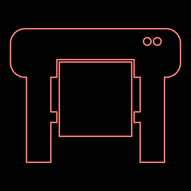 Neon plotter colore rosso vettore illustrazione immagine piatto stile luce - Vettoriali, immagini