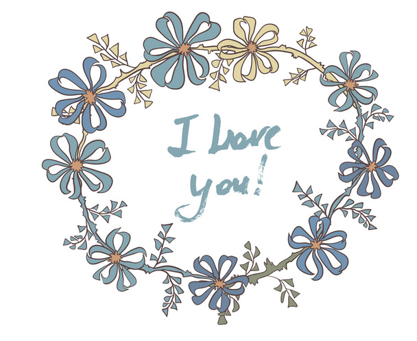 Grunge valentine card with hand drawn text.  - Vector, Image
