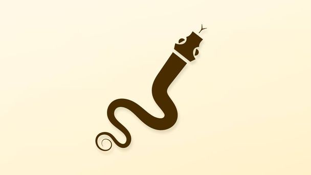 Snake silhouette illustration. Black serpent isolated background. Vector - Vector, Image
