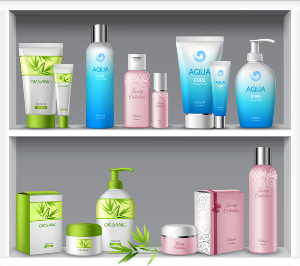 Cosmetics On Shelves - Vector, Image