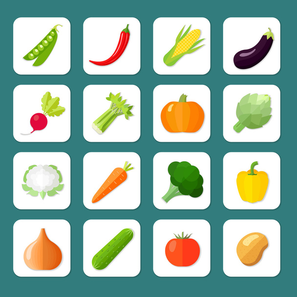 野菜アイコン フラット - ベクター画像
