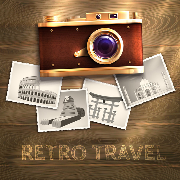 retro camera achtergrond - Vector, afbeelding