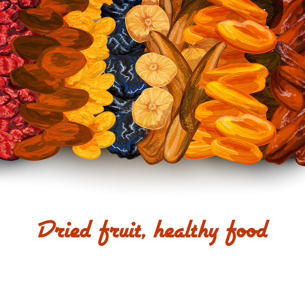 Dried fruit background print - Vector, Image
