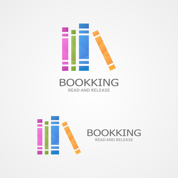 Logo vectorial con libros de colores
. - Vector, imagen