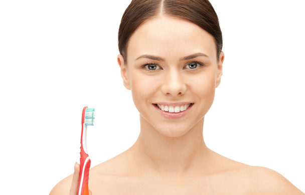 Beautiful woman with toothbrush - Zdjęcie, obraz
