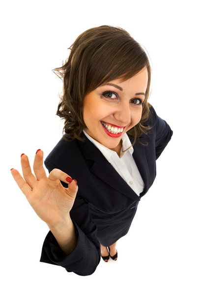 Businesswoman shows ok sign - Foto, imagen