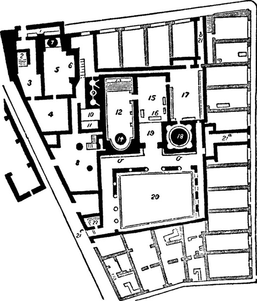 Terme di Pompei, pianta delle terme - Vettoriali, immagini