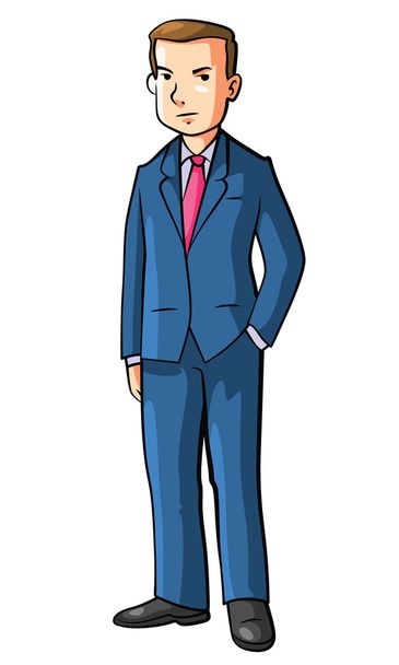 Business man Using Coat Cartoon Illustration - Vettoriali, immagini