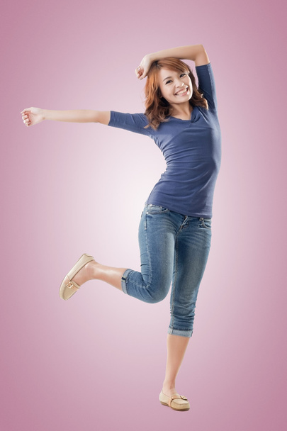 Excited Asian young girl - Photo, image