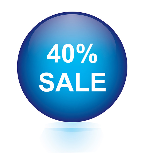 Sale fourty percent blue circular button - Vetor, Imagem