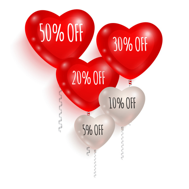 Red and white balloons. Sale 01 - Vector, Image