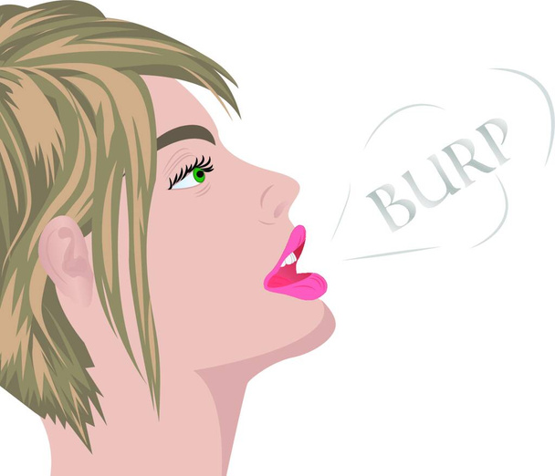 A burp from mouth of a beautiful girl - Vector, Image