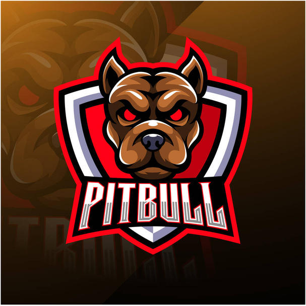 Pitbull baş esport maskotu Logo - Fotoğraf, Görsel