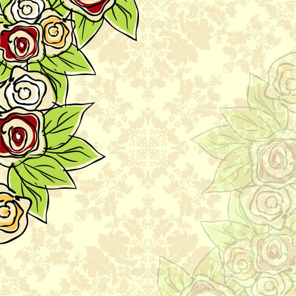 візерунок троянди, Векторні ілюстрації простий дизайн
 - Вектор, зображення