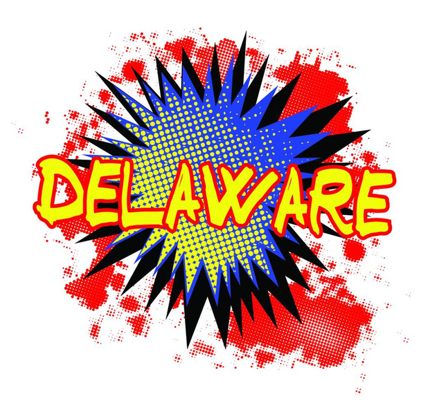 Illustrazione vettoriale dell'esclamazione comica del Delaware - Vettoriali, immagini
