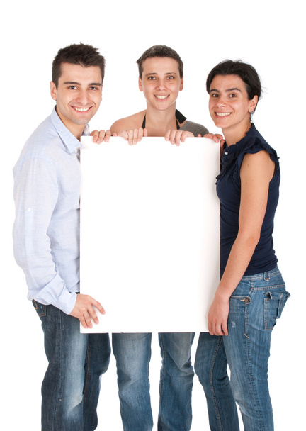 Brother and sisters holding banner - Photo, Image