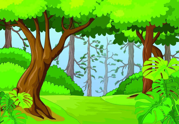 Rainforest View Cartoon, векторная иллюстрация простой дизайн - Вектор,изображение