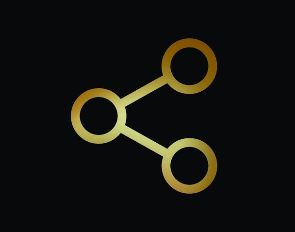"gradient gold share line sign flat icon symbol vector format" - Vektor, kép