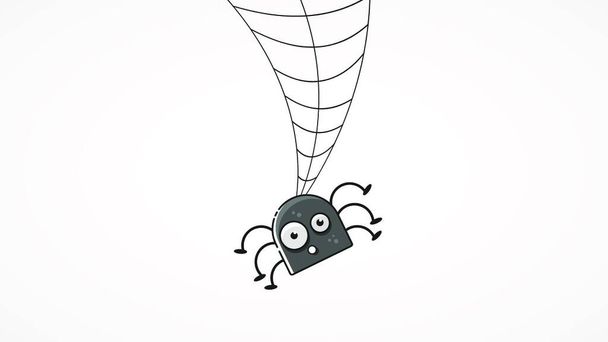 Roztomilý pavouk a weby přes šedé pozadí vektor - Vektor, obrázek