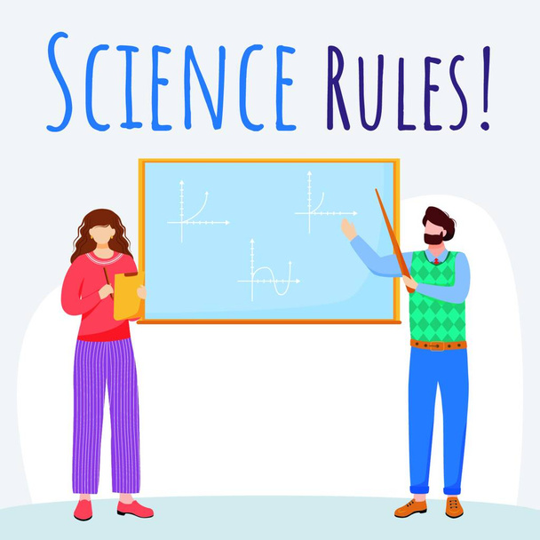 Science rules social media post mockup - Vektor, Bild