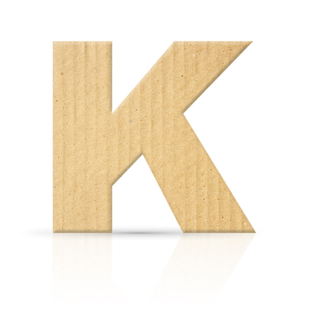 k letter cardboard texture - Foto, Imagem