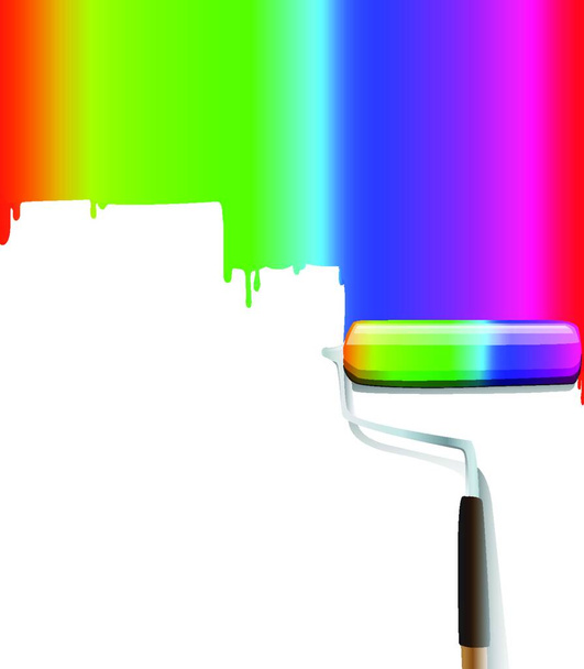 "rainbow roller paintbrush wallpaper" - Vector, afbeelding
