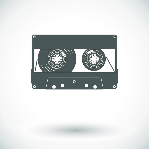 "Audiocassette single icon vector illustration" - Вектор,изображение